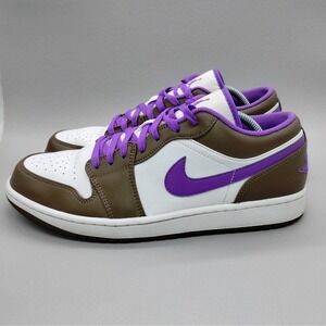 Nike Air Jordan 1 Low 'Palomino' Mens Size 11.5 Athletic Shoes Purple‎ Mocha